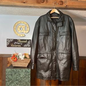 Phase Two Leather Moto Motorcycle Coat Large